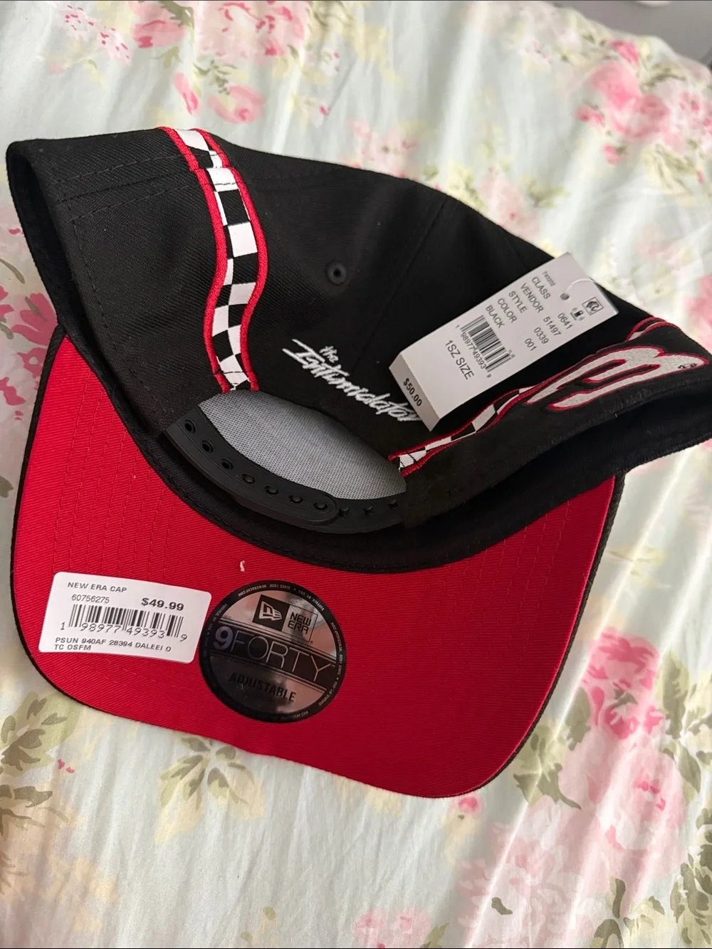 New Era Black and Red Racing Embroidered Baseball Cap